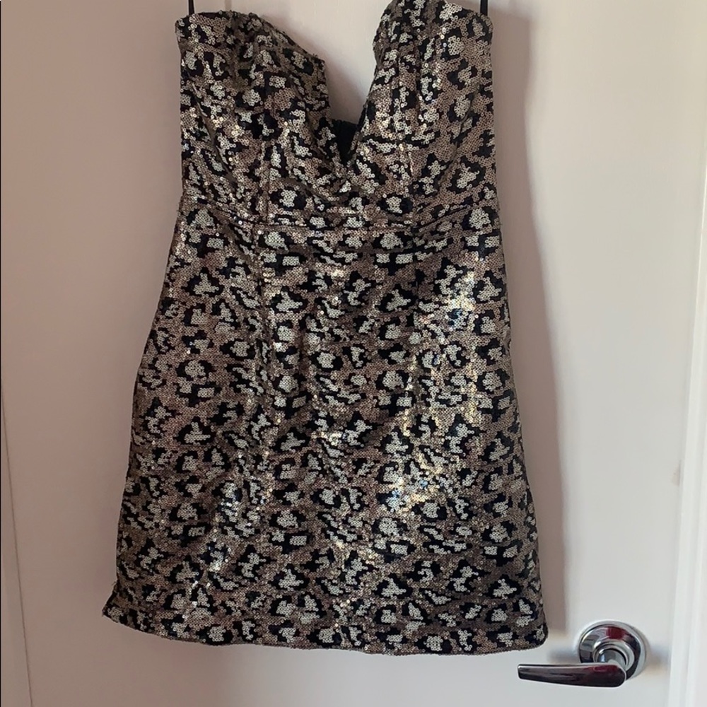 Leopard sequin dress